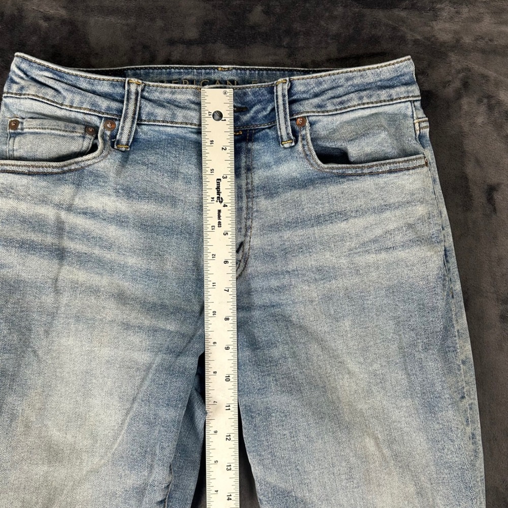 American Eagle Slim Straight Jeans Mens 30x30 Light Wash Airflex+ Denim - Picture 10 of 10